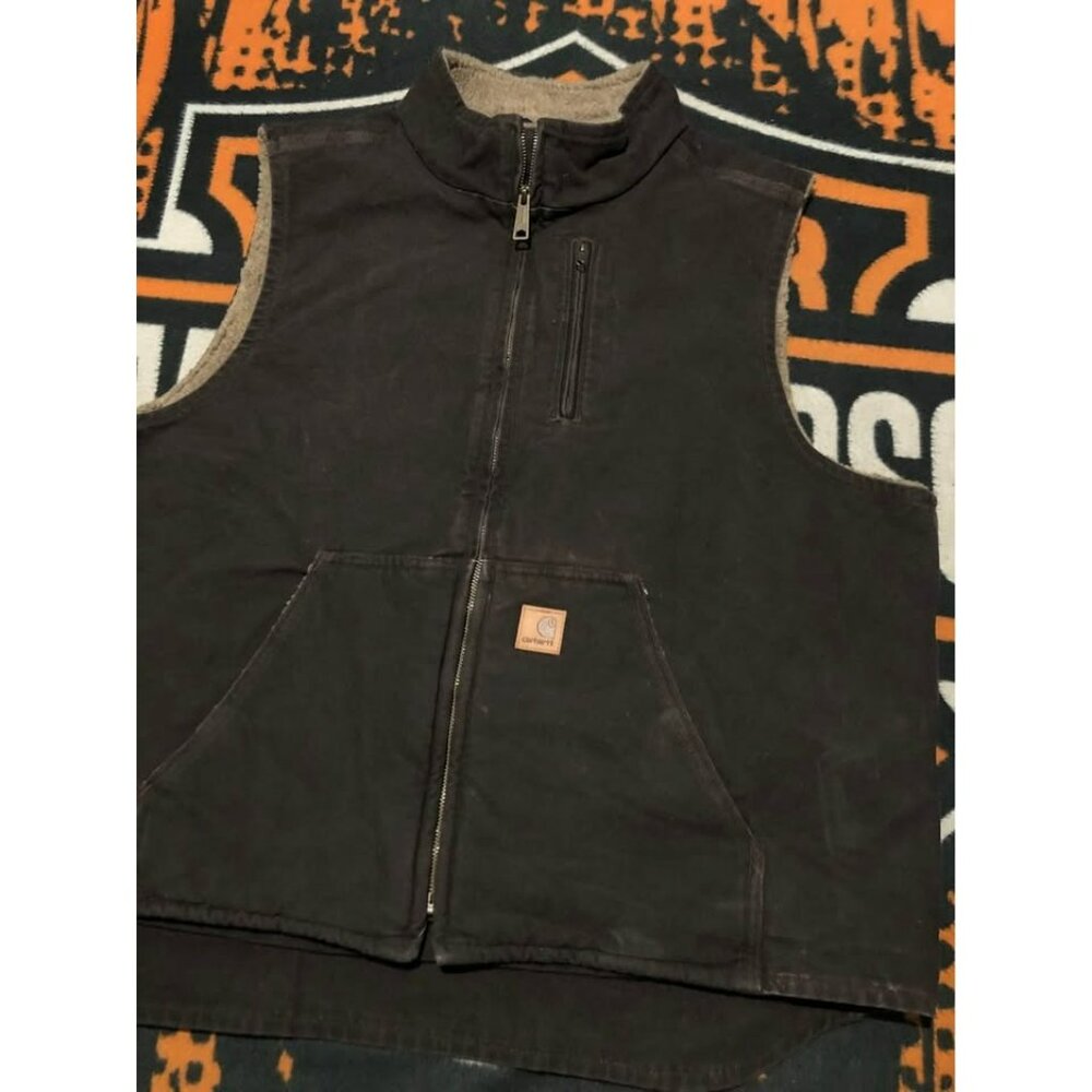 VINTAGE Carhartt Vest XL Men Sherpa, Metal Zipper